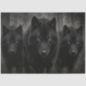 Schwarze Wolfpack-Dekupage Seidenpapier (Vorderseite)