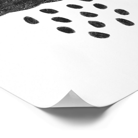 Schwarze Wolke und Regen Poster (Ecke)