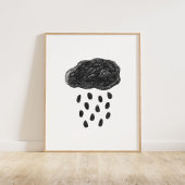 Schwarze Wolke und Regen Poster