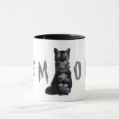 Schwarze Wolkenkatze Tasse (Zentrum)