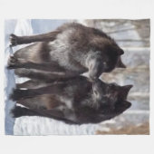 SCHWARZE WOLVEN FLEECEDECKE (Vorderseite (Horizontal))