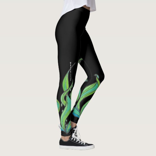 Schwarze Wreckleaf Leggings (Rechts)
