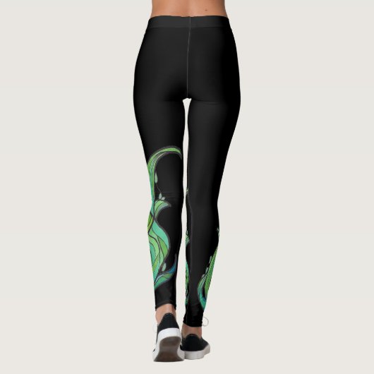 Schwarze Wreckleaf Leggings (Rückseite)