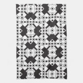 Schwarze Würfel Geschirrtuch (Vertikal)