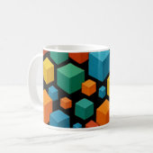 Schwarze Würfel-Tasse Kaffeetasse (Vorderseite Links)