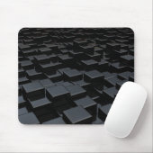 Schwarze Würfelwelt Mousepad (Mit Mouse)