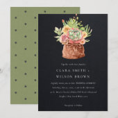 SCHWARZE WÜSTE ERFOLGREICH KACTI FOLIAGE BUNCH WED EINLADUNG (Vorne/Hinten)