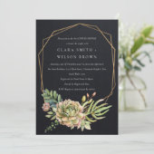 SCHWARZE WÜSTE ERFOLGREICHE CACTI FOLIAGE COUPLE S EINLADUNG (Stehend Vorderseite)