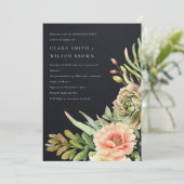 SCHWARZE WÜSTE ERFOLGREICHE CACTI FOLIAGE-VERLOBUN EINLADUNG (Stehend Vorderseite)