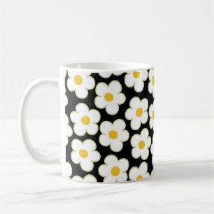 Schwarze Y2K-Wildblumen-Küche im Retro-Stil mit kr Kaffeetasse