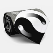 Schwarze Ying Yang Krawatte (Gerollt)
