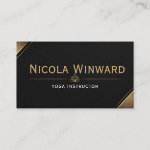Schwarze Yoga-Instructor-Karte aus Gold Visitenkarte