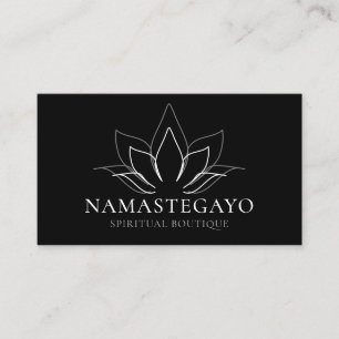 Schwarze Yoga spirituelle Meditation Lotus Visitenkarte