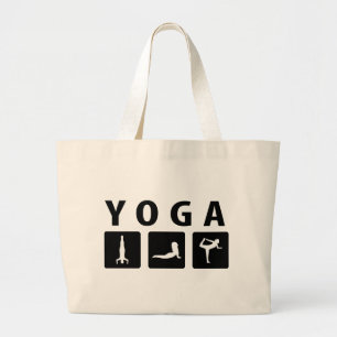 schwarze Yogaikone Jumbo Stoffbeutel