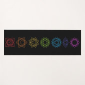 Schwarze Yogamatte mit farbenfrohen Chakren (Vorderseite (Horizontal))