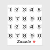 Schwarze Zahlen Aufkleber Transparent   (Blatt)