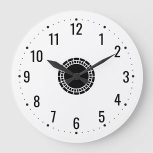 Schwarze Zahlen für ein Weißes Große Wanduhr