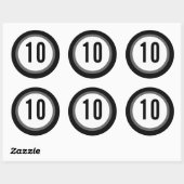 Schwarze Zahlenaufkleber Runder Aufkleber (Blatt)