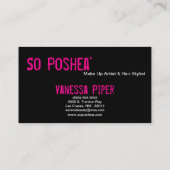 Schwarze Zebra-Druck-Pink-Innenraum-Visitenkarte Visitenkarte (Rückseite)