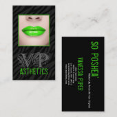 Schwarze Zebra drucken Grüne Lippen bilden eine Vi Visitenkarte (Vorne/Hinten)