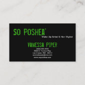 Schwarze Zebra drucken Grüne Lippen bilden eine Vi Visitenkarte (Rückseite)