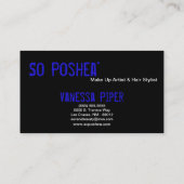 Schwarze Zebra Print Blue Lippen bilden eine Visit Visitenkarte (Rückseite)