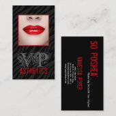 Schwarze Zebra Print Red Lips bilden die Visitenka Visitenkarte (Vorne/Hinten)