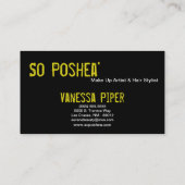 Schwarze Zebra Print Yello Lippen bilden eine Visi Visitenkarte (Rückseite)