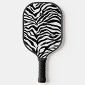 Schwarze Zebra-Streifen Printmuster Pickleball Schläger (Rückseite)