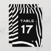 Schwarze Zebra Streifen Tischnummer (Vorne/Hinten)