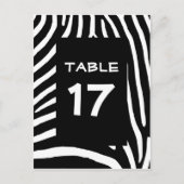 Schwarze Zebra Streifen Tischnummer (Vorderseite)