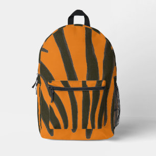 Schwarze Zebrastreifen auf orangen Rucksäcken Bedruckter Rucksack