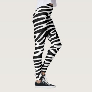 Schwarze Zebrastreifen über weißem Hintergrund Leggings