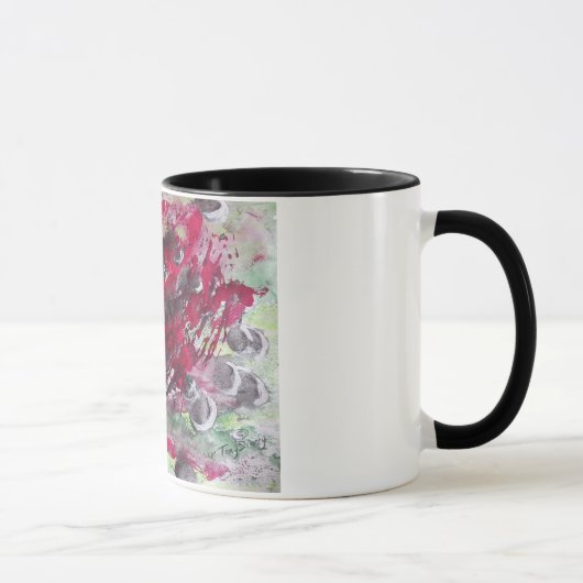 Schwarze Zellblasen Abstrakt Art Tasse (Rechts)