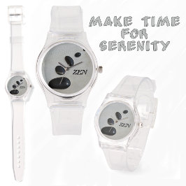 Schwarze Zen-Steine mit Initialen Chic Armbanduhr