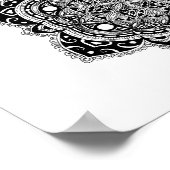 Schwarze Zendala-Blume Poster (Ecke)