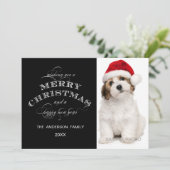 SCHWARZE ZICKZACK CHRISTMAS-FOTOKARTE FEIERTAGSKARTE (Stehend Vorderseite)