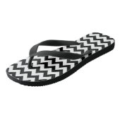 Schwarze Zickzack Gemusterte Flip Flops Badesandalen (Schrägansicht)