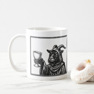 Schwarze Ziege im Mantel Gothic Pegan Mittelalterl Kaffeetasse