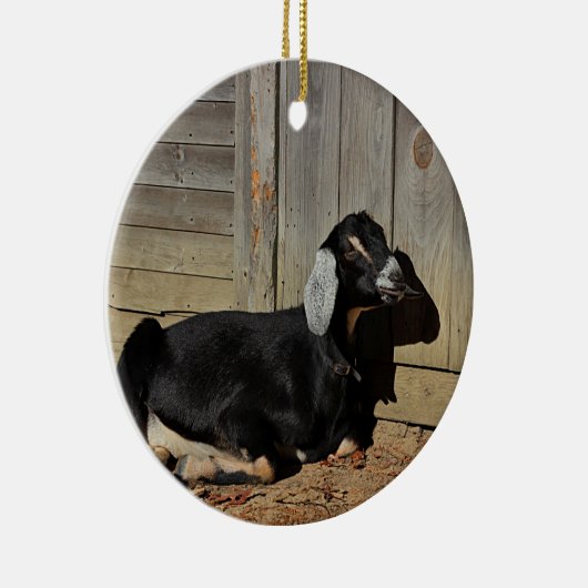 Schwarze Ziege Keramikornament (Rechts)