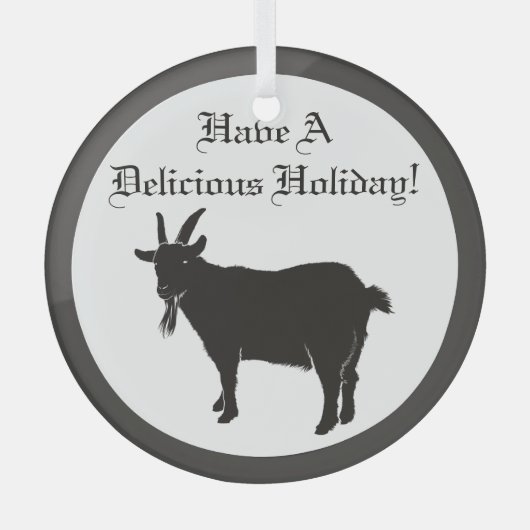 Schwarze Ziege Ornament Aus Glas (Vorderseite)