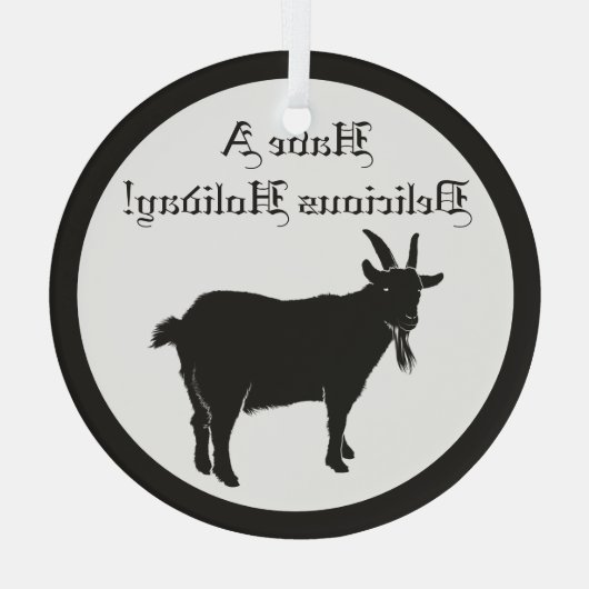 Schwarze Ziege Ornament Aus Glas (Rückseite)