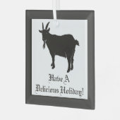 Schwarze Ziege Ornament Aus Glas (Vorderseite links)