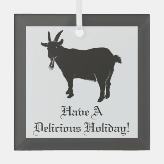 Schwarze Ziege Ornament Aus Glas (Vorderseite)