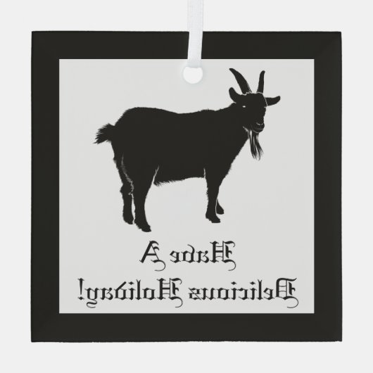 Schwarze Ziege Ornament Aus Glas (Rückseite)