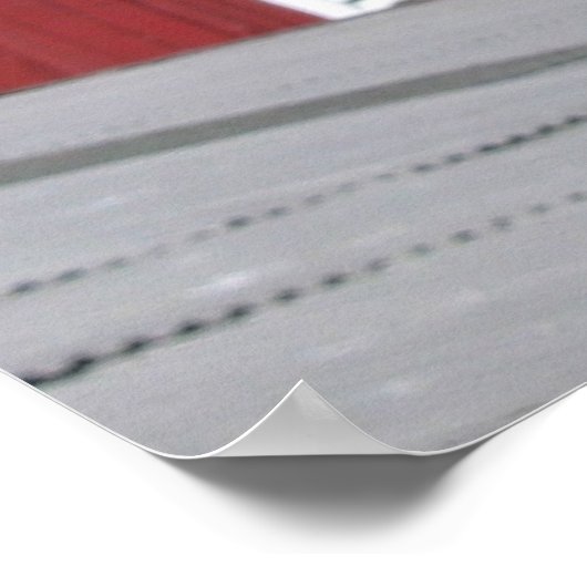 Schwarze Ziege und rote Scheune Poster (Ecke)