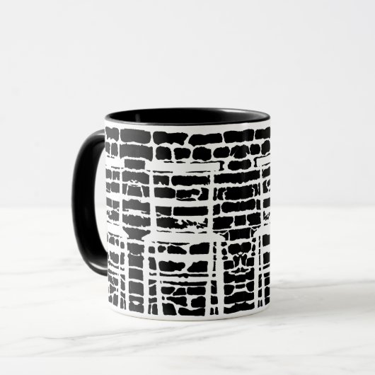 Schwarze Ziegelstein-Tasse Tasse (Vorderseite Links)