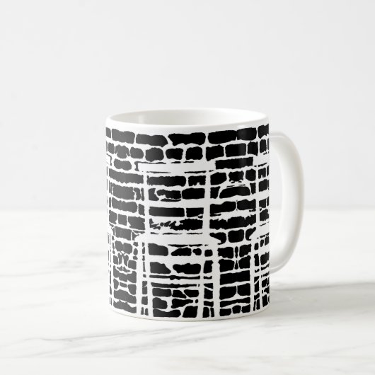 Schwarze Ziegelstein-Tasse Tasse (VorderseiteRechts)