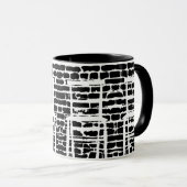 Schwarze Ziegelstein-Tasse Tasse (VorderseiteRechts)