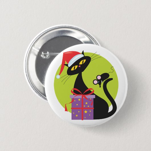 Schwarze Ziegenmäuse der 1950er Jahre Button (Vorne & Hinten)